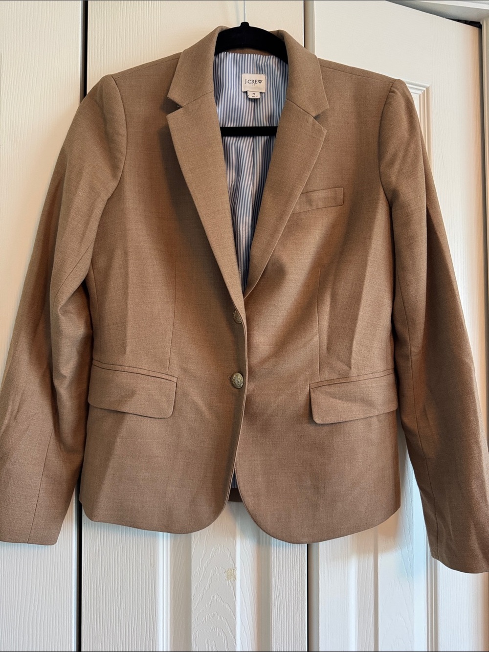 J. Crew Women's Camel Blazer with Notch Lapel
